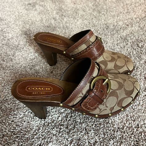 fake coach clogs